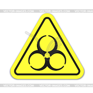 Danger sign on yellow background - vector clipart