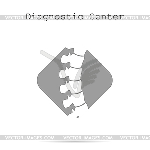 Logo diagnostic center with shadow - royalty-free vector image