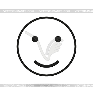 Face sign icon with shadow - vector image