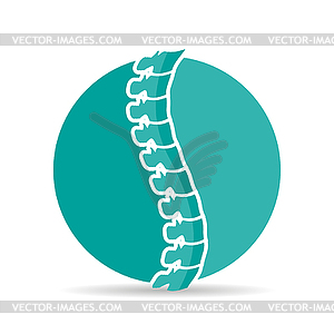 Spine diagnostics logo with shadow - vector image