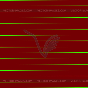 Laser rays green on red background - vector clipart