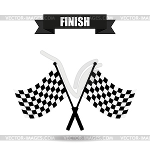 Checkered Flag finish with shadow - vector clipart