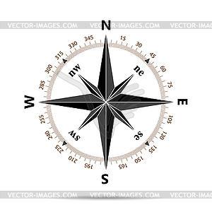 Compass icon in flat design - vector clipart