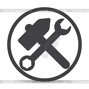 Hammer logo icon - stock vector clipart