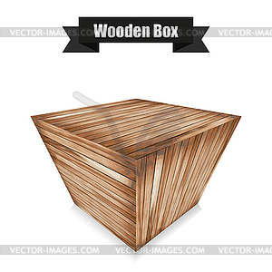Wooden box with shadow - vector clipart