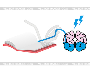 Book charging brain - vector image