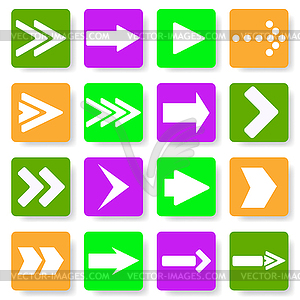 Set of different arrows in flat - vector clipart