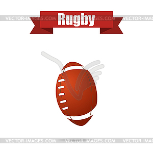 Rugby ball with shadow - vector image