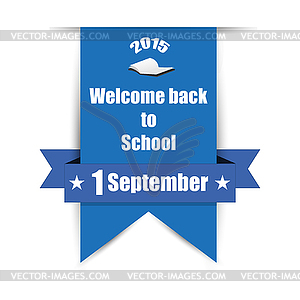 Label with shadow, Welcome back to School - vector clip art