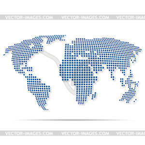 Map of earth community and shadow - vector image