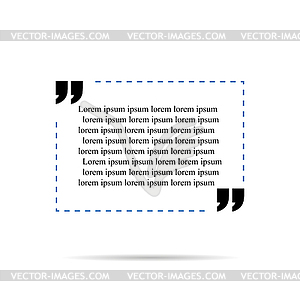 Quote template for text blue with shadow - vector image