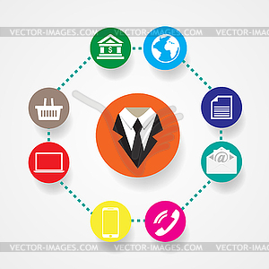 Business icons flat Communication - vector clip art