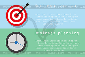 Business planning and vision on two different - vector image