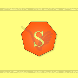 Abstract Letter S logo design template. heptagonal - vector clipart