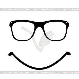 Smile icon sunglasses typography - vector image