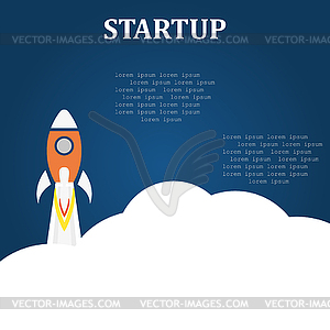 Business startup launch concept flat design blue - vector clipart