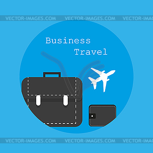 Плоским логотип деловых поездок в стиле - векторное изображение EPS