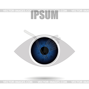 Eye logo icon with shadow - vector clipart