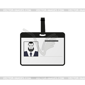 Identification card with shadow flat style - vector image