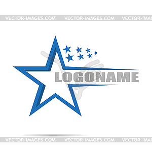 Logo company with stars, flat design - vector clipart