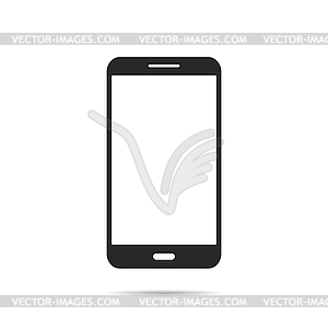 Phone icon in flat design with shadow - vector clipart