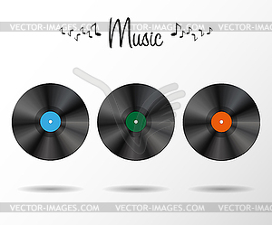 Background with vinyl records shadows stylish - vector image