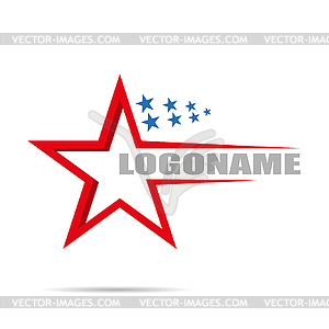 Background Logo company with stars, flat design - vector clip art