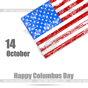 Background to day of Columbus, American flag - color vector clipart