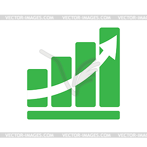 График зеленый цвет роста стрелка плоский стиль - клипарт в формате EPS