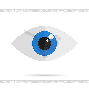 Icon eyes with shadow into flat style - vector clipart