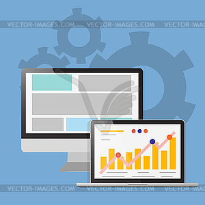 Analysis of Web Site Data Interface - vector image