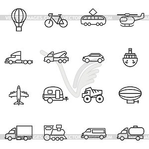 Set variety of transport lines - vector image