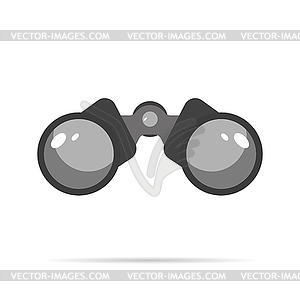 Binoculars Icon Flat design with shadow blue circle - vector clip art