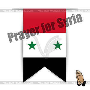 Flag of hanging prayer for Syria - vector clipart