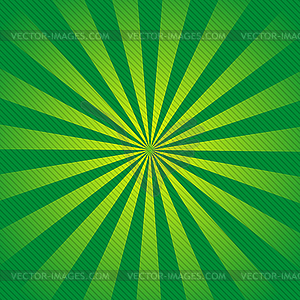 Retro ray background with lines of green color - vector image