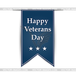 Hanging ribbon on day of America`s veterans - vector clip art