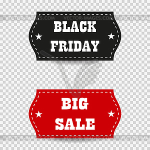 Labels on day of Black Friday - vector image
