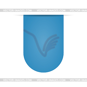 Blue bookmarks with shadow - vector clip art