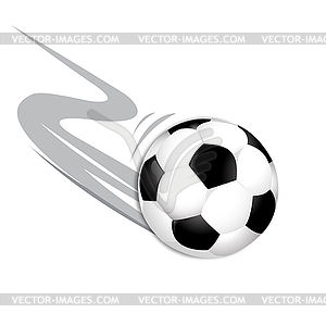 Flying soccer ball - vector clipart
