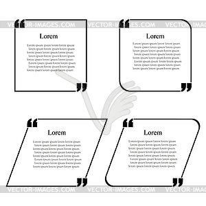 Different variants of four pieces quotes - vector image