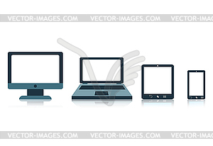 Concept with electronic devices screen tablet lapto - vector EPS clipart