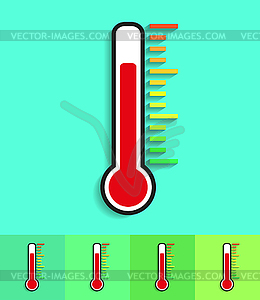 Иконка термометр на различных фонов с - векторный дизайн