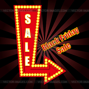 On day Black friday rays background - vector clipart