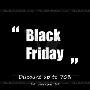 Holiday Black Thursday discount Up to 70 percent - vector clipart