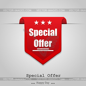 Special offer on gray background with shadow - vector clipart