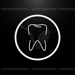 Logo tooth on black background stylish - vector image