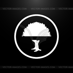 Tree logo flat on black background - royalty-free vector clipart
