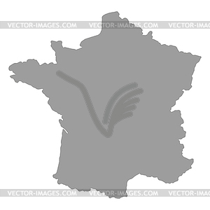 Map of France gray silhouette - vector clip art