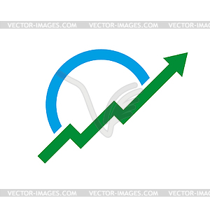 Стрелка роста логотип плоский дизайн - изображение в формате EPS