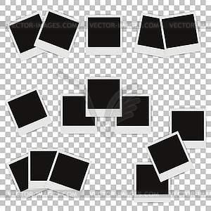 Set of different photo frames with shadows - vector clip art